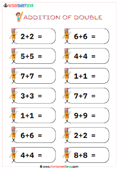 Addition of two Same Numbers worksheet