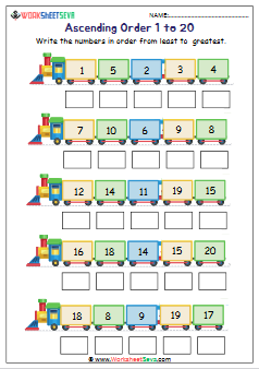 Ascending Order 1 to 20 UKG pdf