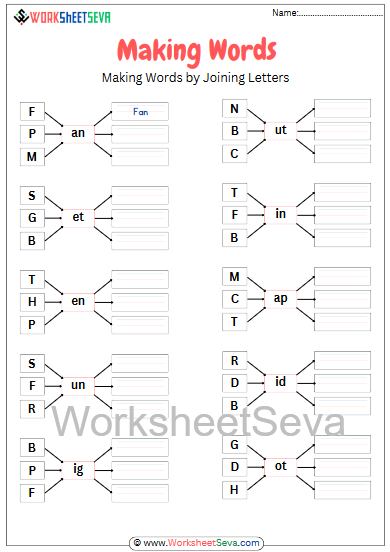 Making Words by Joining Letters worksheet