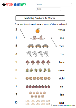 Matching Numbers to Words