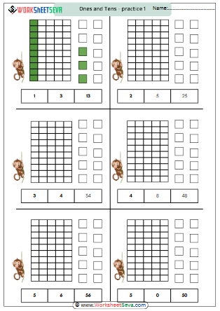 Ones and Tens Place Value 1st Grade worksheet