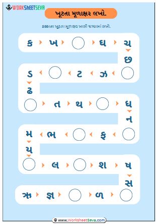 Write the alphabet from Ka to Gna worksheet