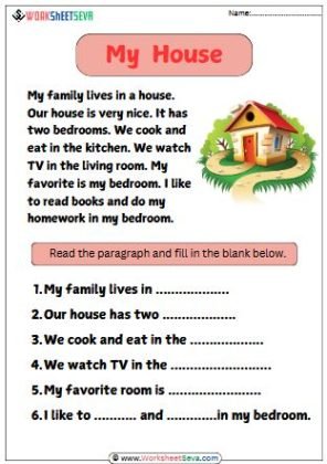 Answer from the paragraph - My Home worksheet