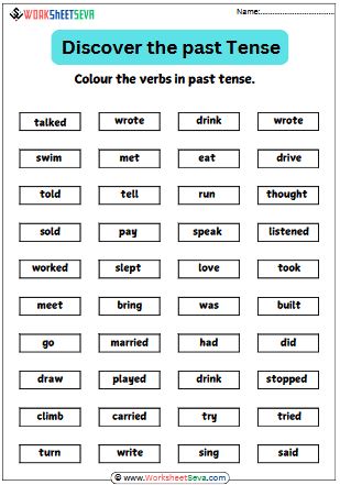 Discover the past Tense worksheet