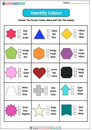 Identify Colour Activity worksheet