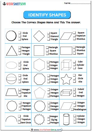 Identify the Shapes and tick the answer