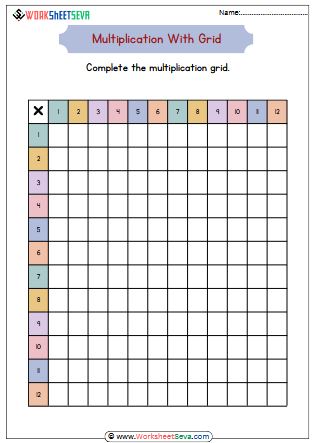 Multiplication With Grid worksheet