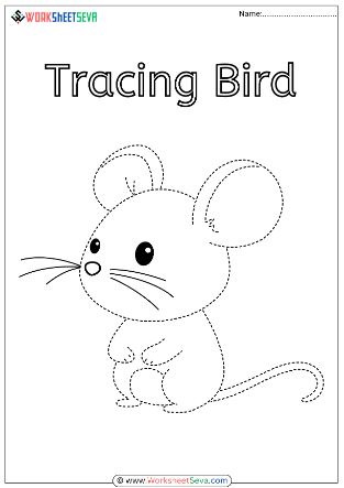 Simple Lined Tracing Bird worksheet