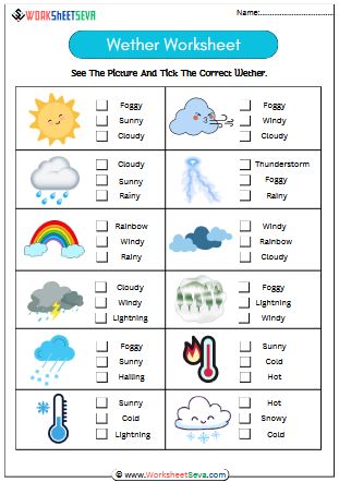 Type of Weather Grade 1 activity