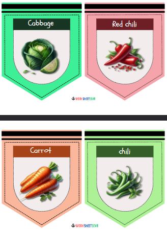 Vegetable Bunting flags for free