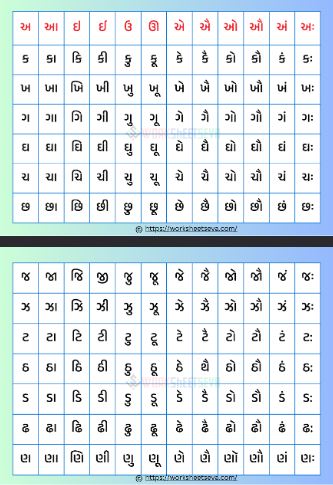 ગુજરાતી બારાક્ષરી chart image pdf