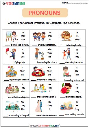 Personal Pronouns for class 1 worksheet