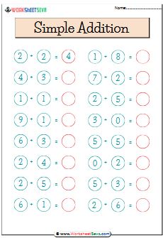 Simple Addition For Kids worksheet