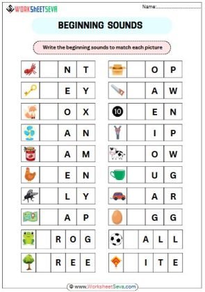 Beginning Sounds Grade 1 worksheet