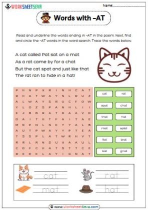 CVC Words at Family Activity worksheet