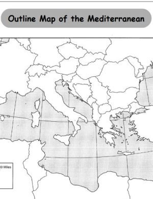 Outline Map of the Mediterranean Region worksheet