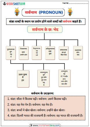 Sarvanam for Class 3 worksheet