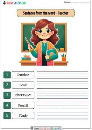 Sentence from the word - Teacher worksheet