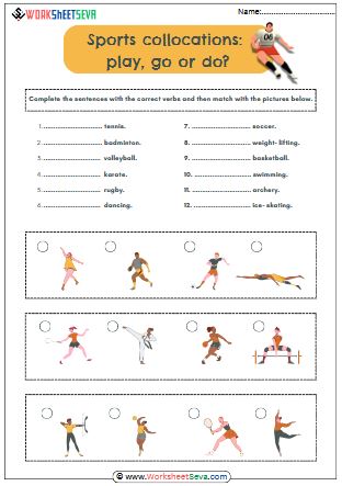 Sports collocations worksheet pdf