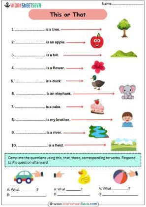 This or That Exercises for Kids worksheet