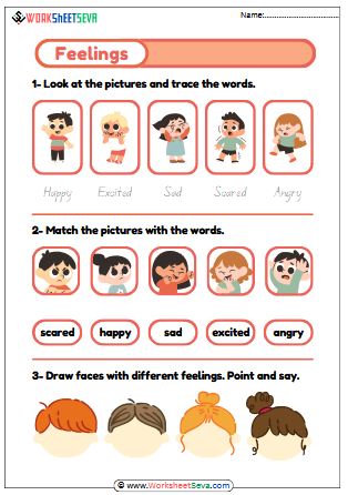 feelings Activity for kindergarten worksheet