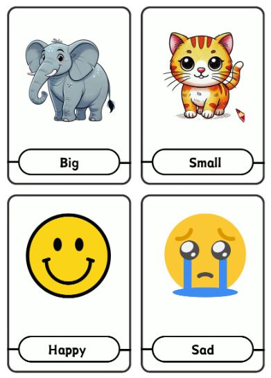 Antonyms Flashcards with pictures free