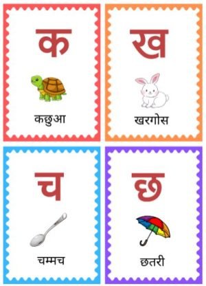Hindi Vyanjan Flashcards​ printable