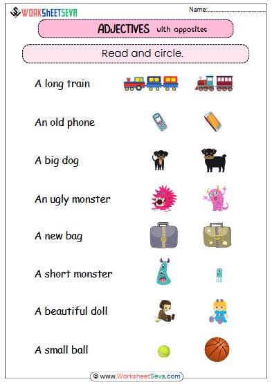 Adjective for class 2 worksheet pdf