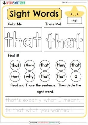that color and trace it activity worksheet