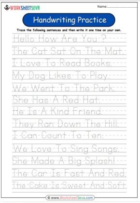 handwriting practice sentences for ks2 worksheet pdf