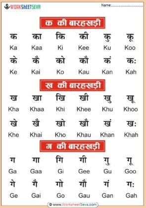 हिंदी बारहखड़ी क से ज्ञ चार्ट printable pdf