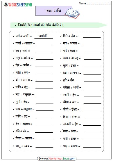 स्वर संधि कीजिए