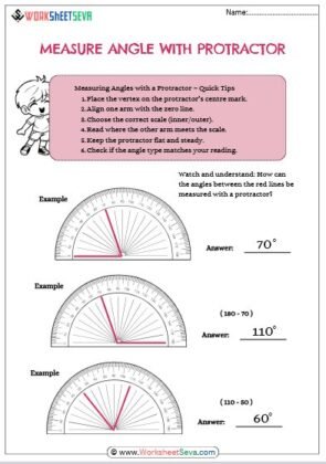 Find Angle measure with protractor on page