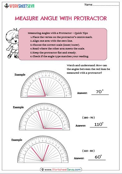 Find Angle measure with protractor on page