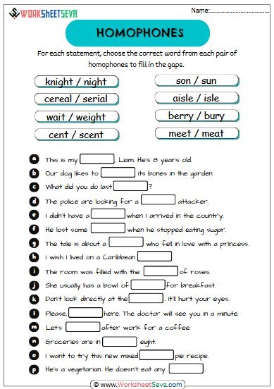 homophones class 5 worksheet pdf
