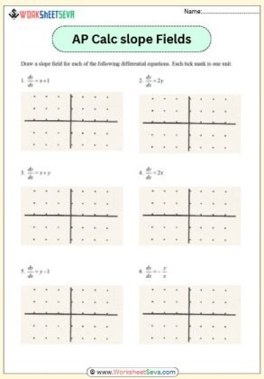 free worksheet AP Calc slope Fields