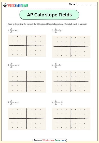 free worksheet AP Calc slope Fields