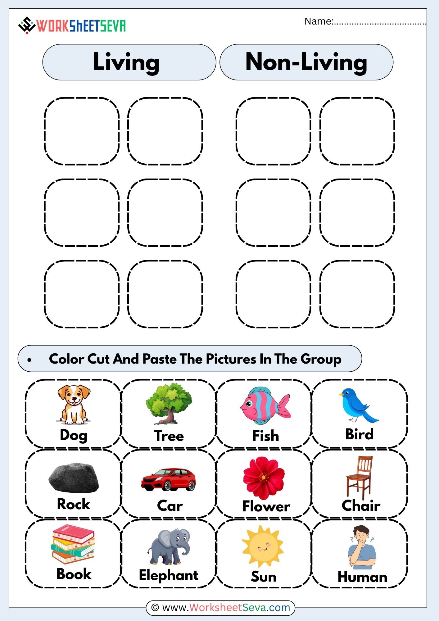 Living And Non Living Things Difference Worksheet pdf