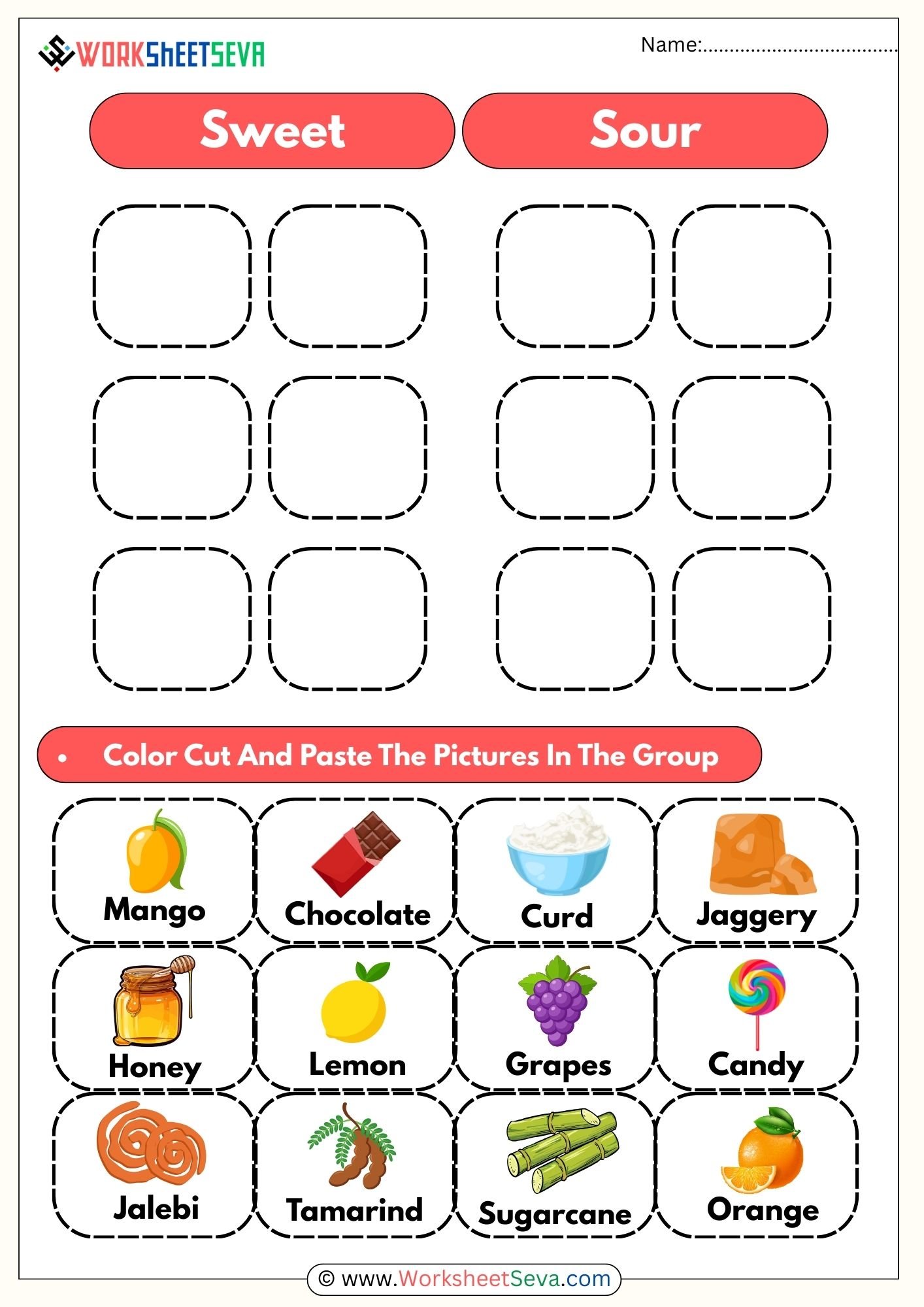 Sweet and Sour Division Worksheet pdf