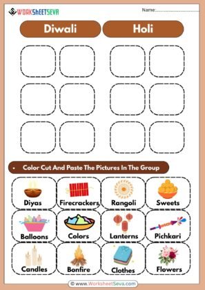 Diwali And Holi Division Worksheet pdf
