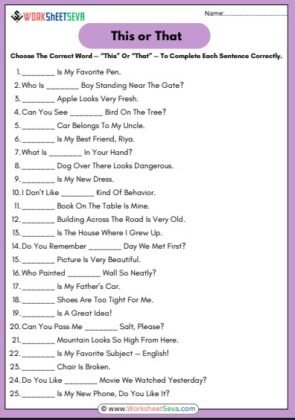 Fill In The Blanks This Or That Worksheet pdf