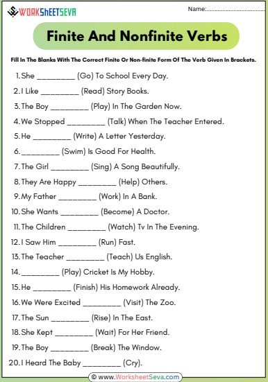 Fill In The Blanks With Finite And Nonfinite Verbs pdf