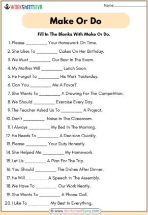 Fill In The Blanks With Make Or Do PDF